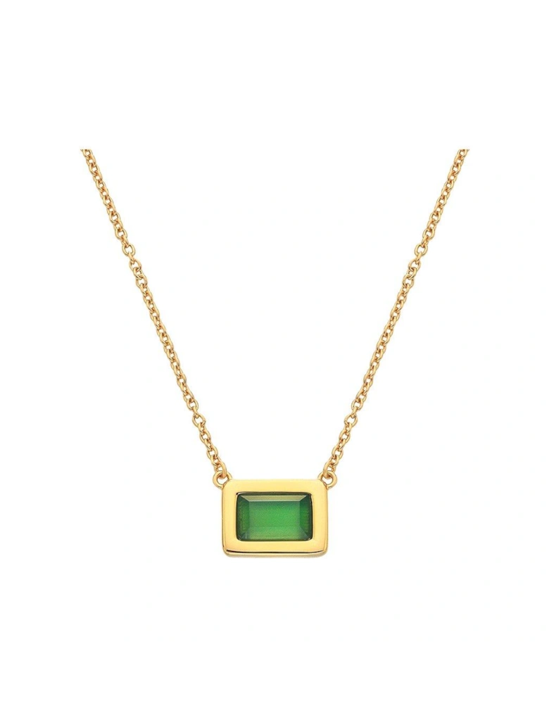 HDXGEM Rectangle Necklace - Green Agate