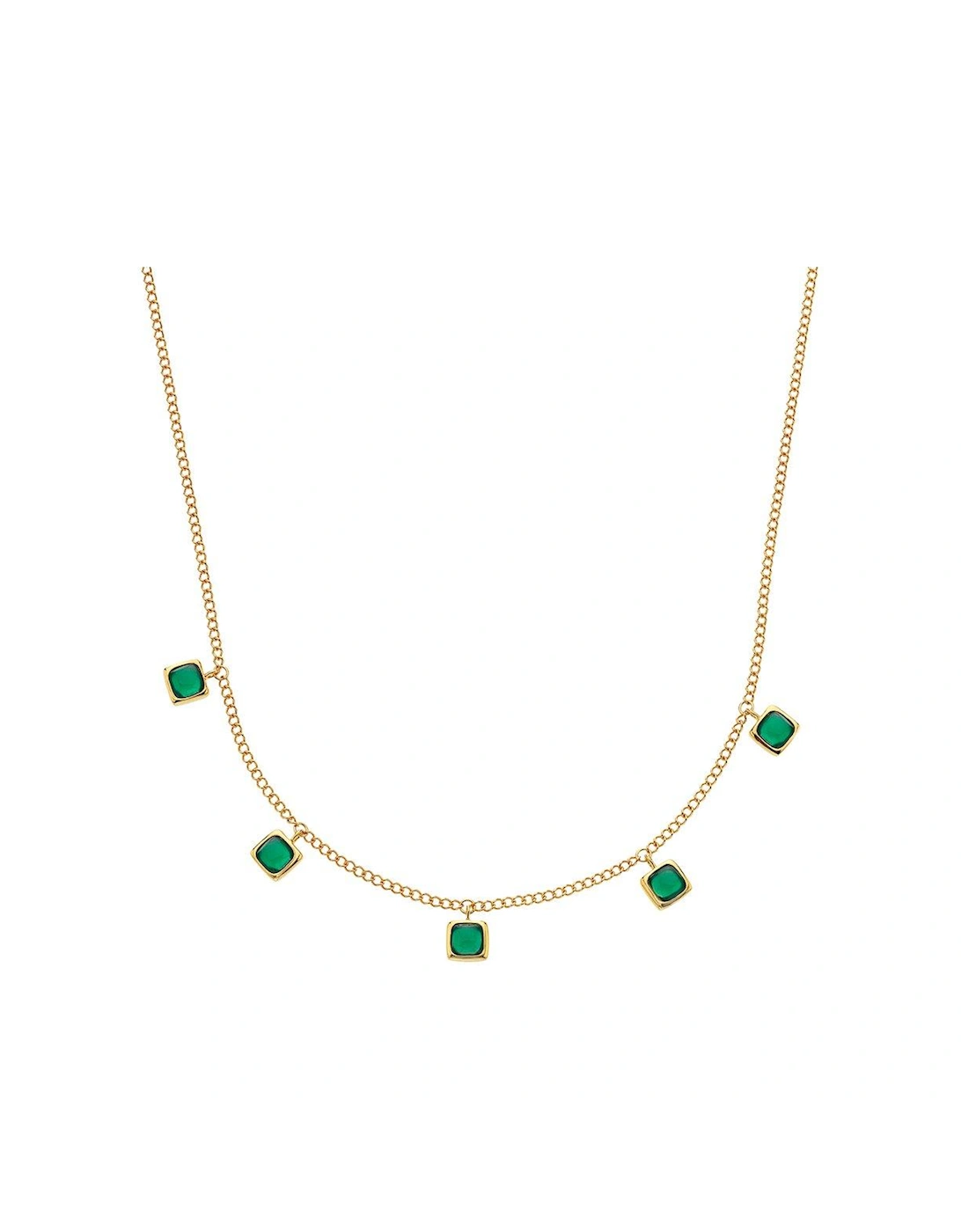 HDXGEM Square Necklace - Green Agate, 3 of 2