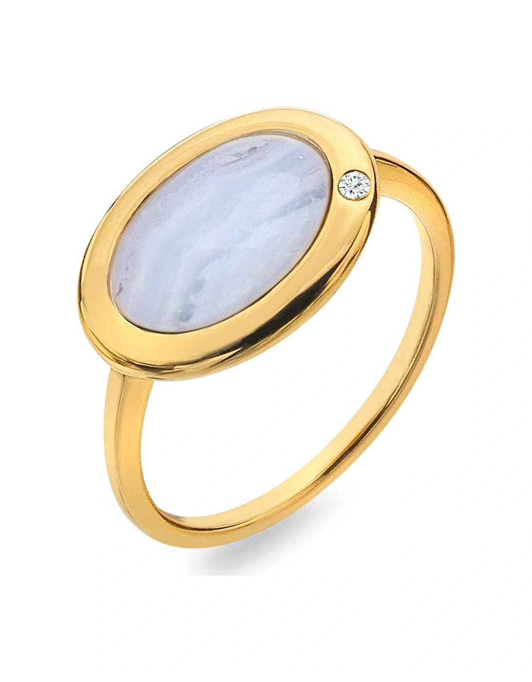 HDXGEM Horizontal Oval Ring - Blue Lace Agate, 3 of 2