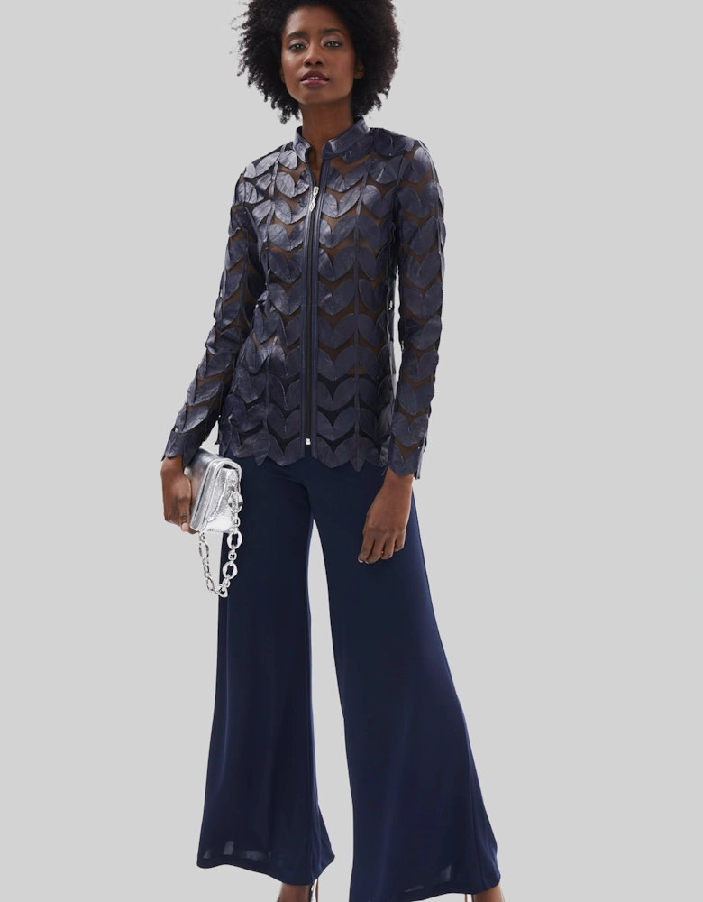 Wide Leg Palazzo Trousers Navy