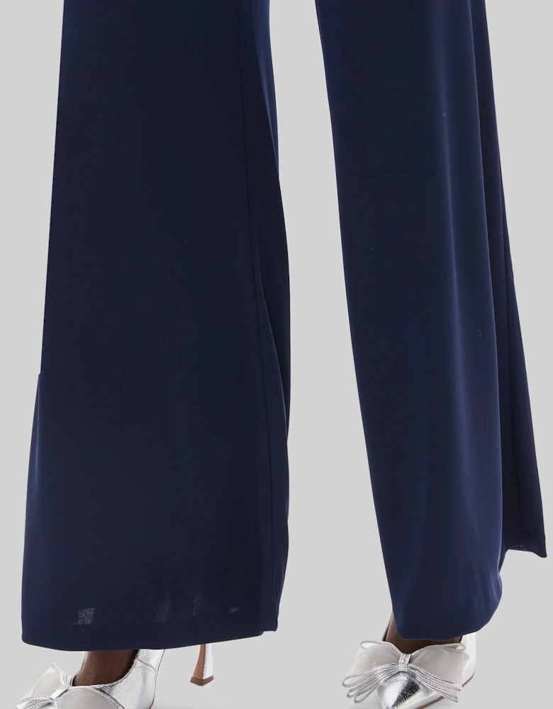 Wide Leg Palazzo Trousers Navy