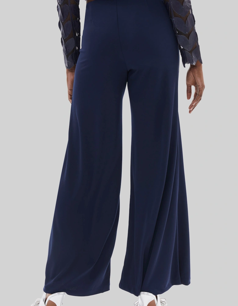 Wide Leg Palazzo Trousers Navy