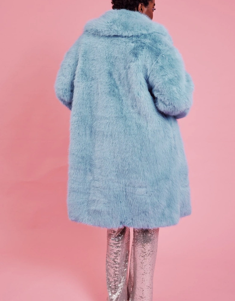 Bamboo Faux Fur Baby Blue Coat