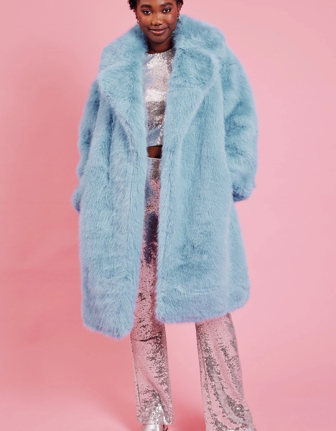 Bamboo Faux Fur Baby Blue Coat, 5 of 4