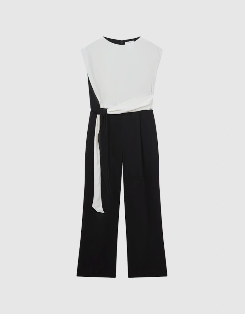 Fitted Colourblock Wide Leg Jumpsuit