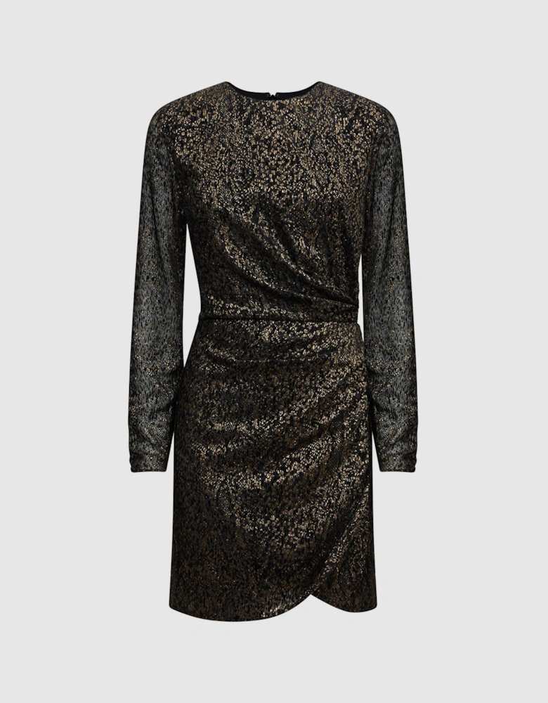 Premium Metallic Velvet Mini Dress
