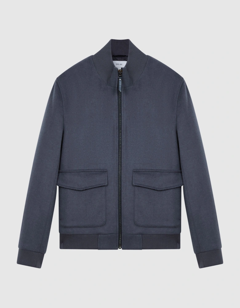 Wool Blend Zip-Through Jacket