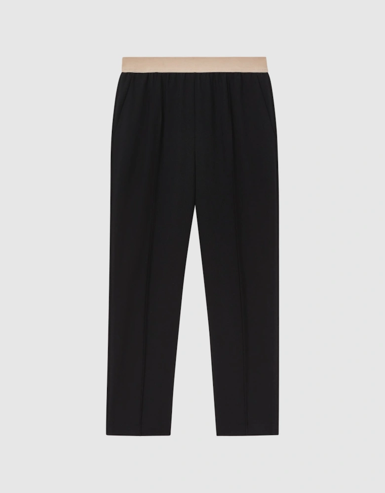 Elasticated Waistband Tapered Trousers