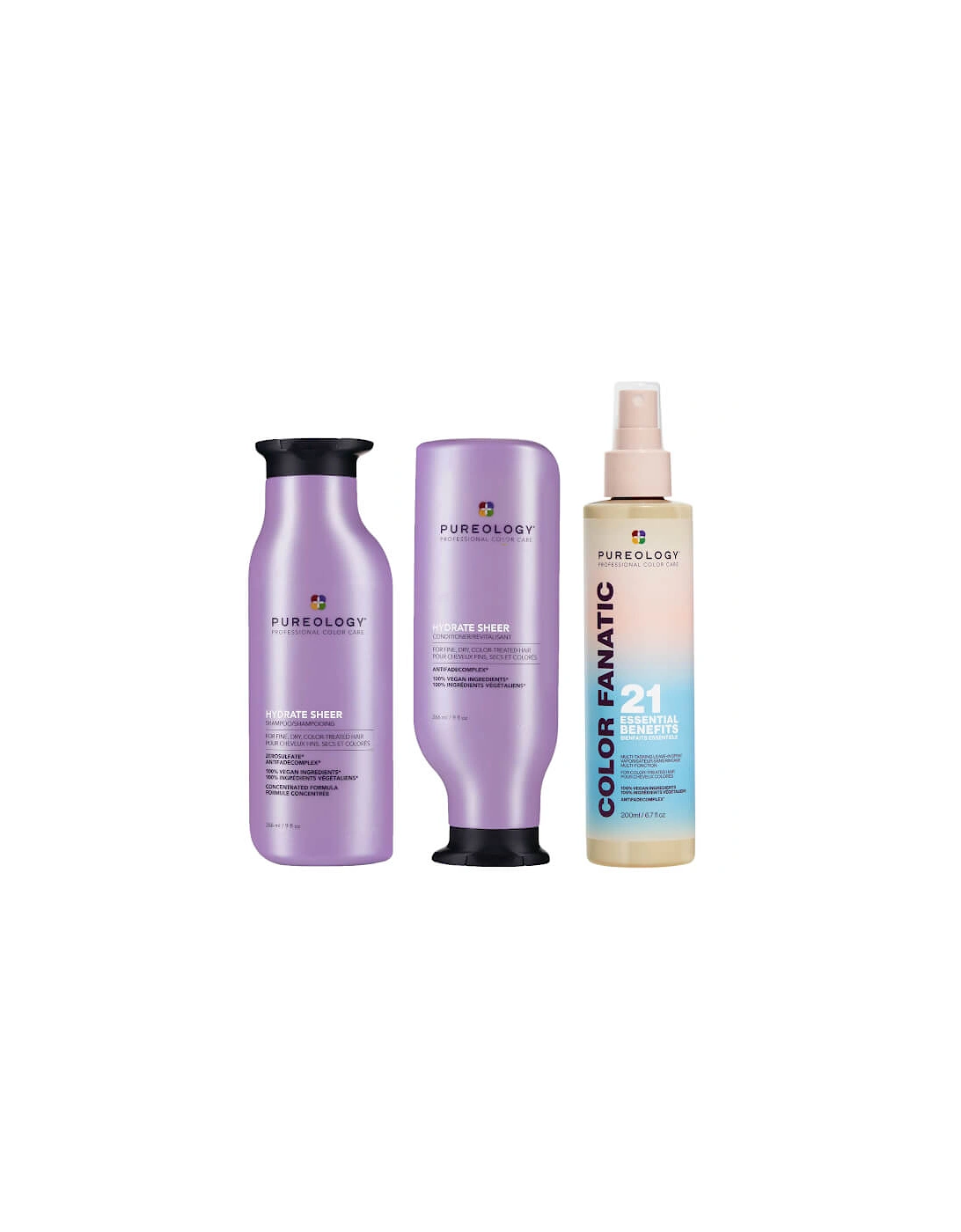 Hydrate Sheer Shampoo, Conditioner and Color Fanatic Spray Routine for Dry, Colour Treated Hair, 2 of 1