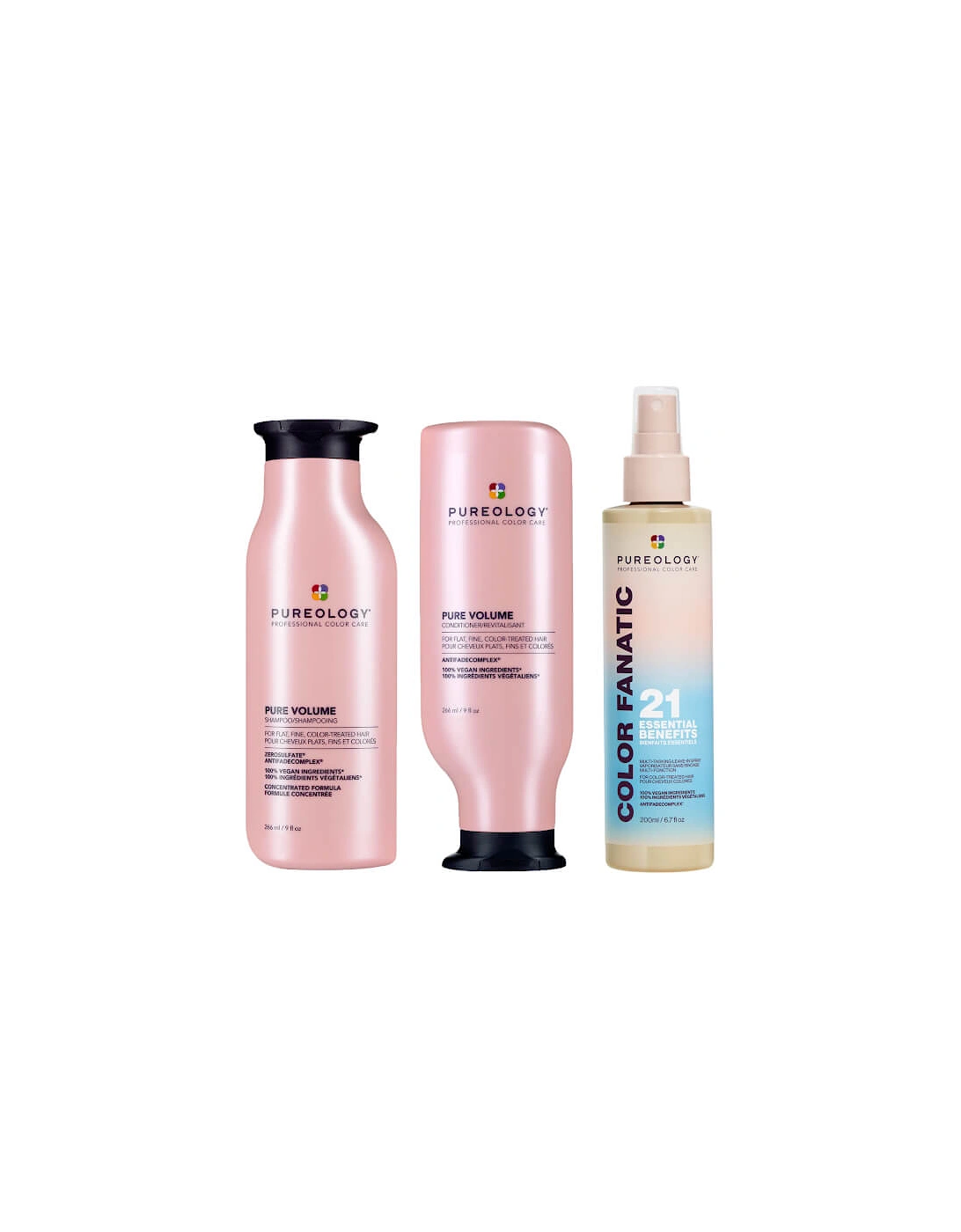 Pure Volume Shampoo, Conditioner and Color Fanatic Spray Routine for Flat and Fine Hair, 2 of 1