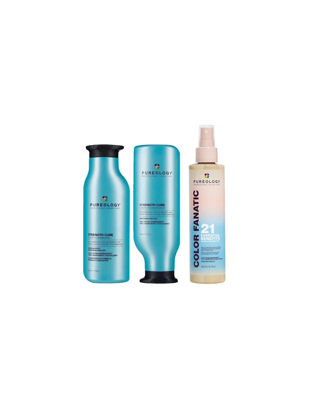 Strength Cure Shampoo, Conditioner and Color Fanatic Spray Routine for Damaged Hair, 2 of 1