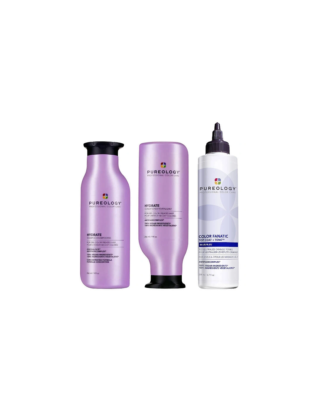Hydrate Shampoo, Conditioner and Color Fanatic Blue Toner Routine for Neutralising and Hydrating Brassy Tones, 2 of 1