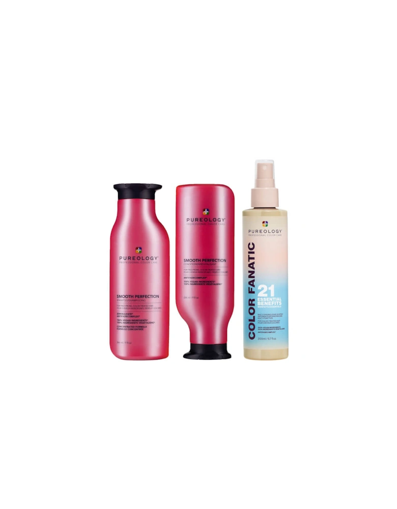 Smooth Perfection Shampoo, Conditioner and Color Fanatic Spray for Frizz Prone Hair