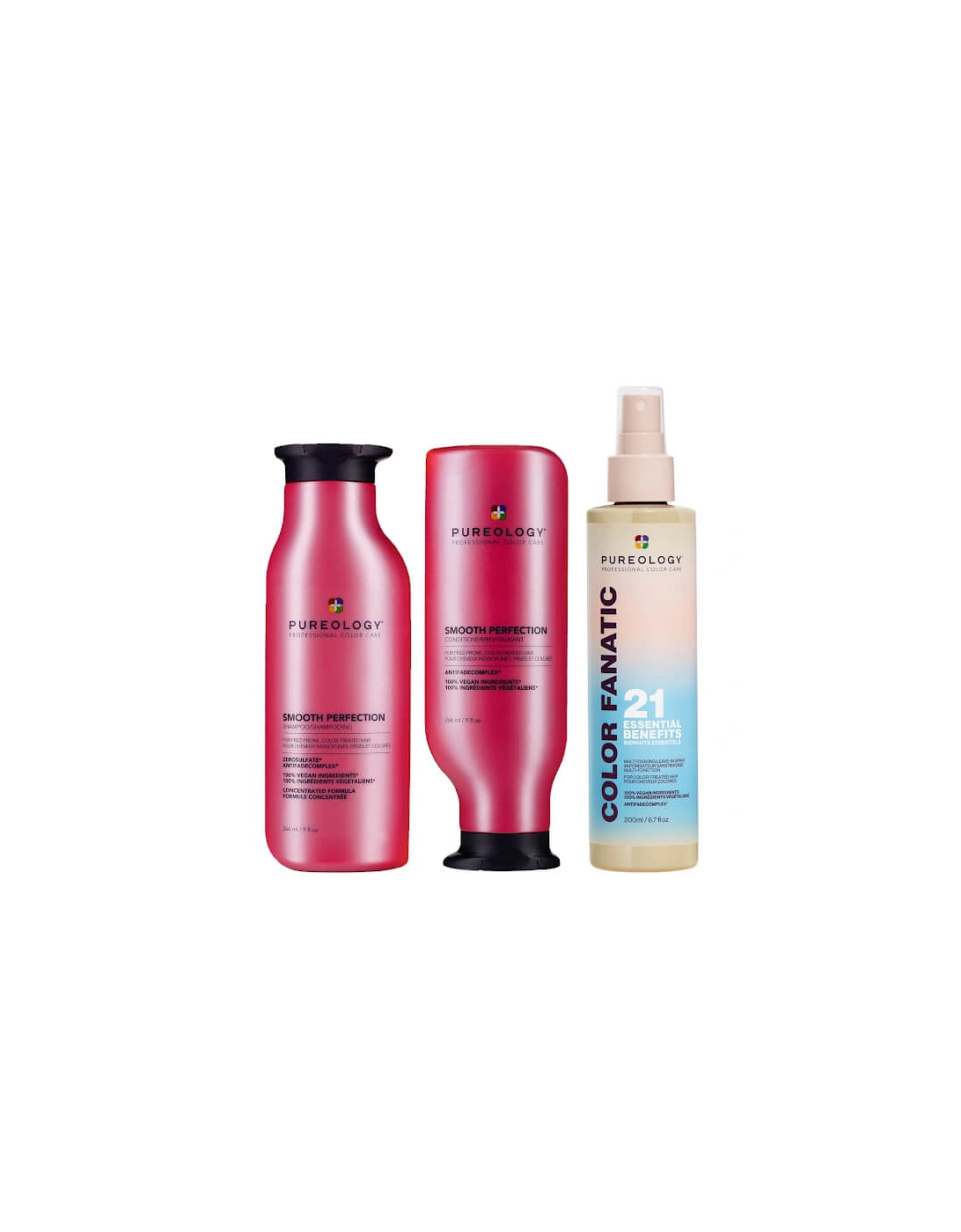Smooth Perfection Shampoo, Conditioner and Color Fanatic Spray for Frizz Prone Hair, 2 of 1