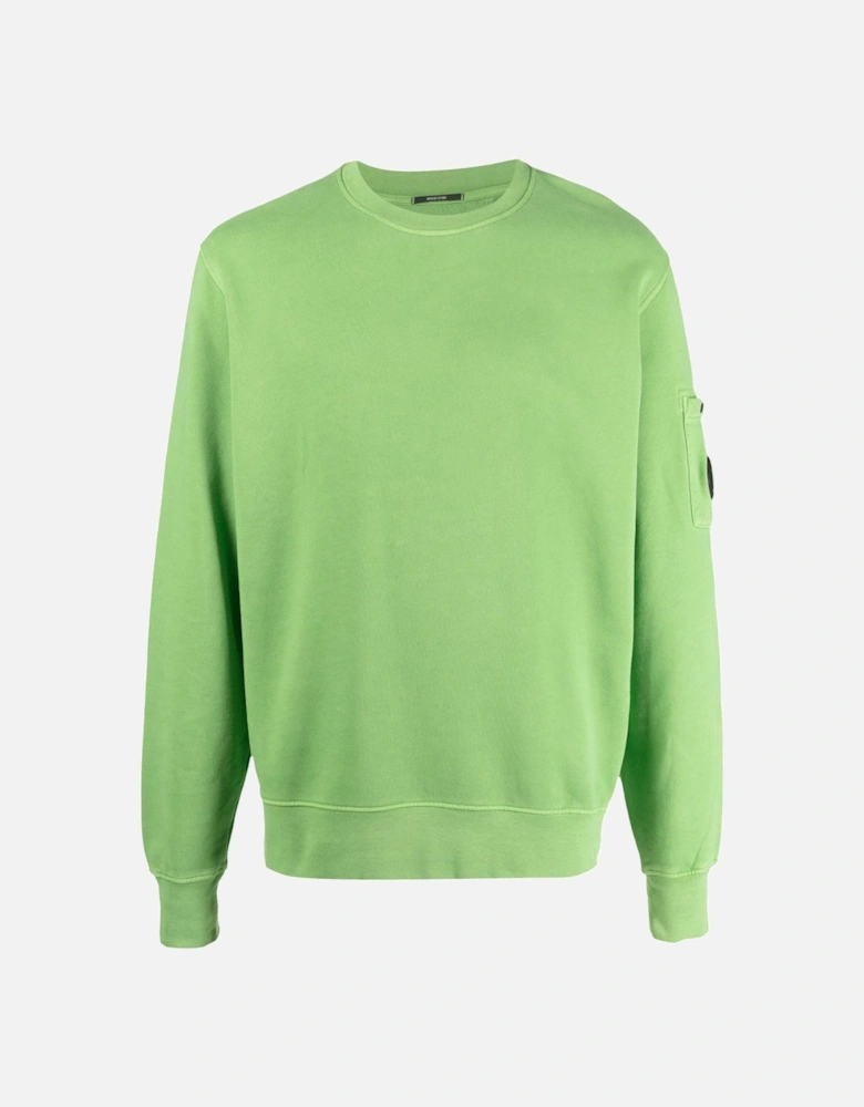 C.P.Company Crew-neck sweatshirt in fleece-back cotton Green