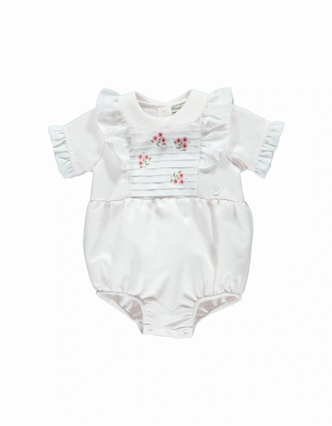 Baby Girls Pink Frill Romper, 3 of 2
