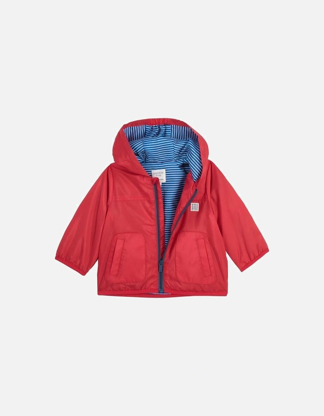 Boys Red Hooded Rain Jacket, 4 of 3