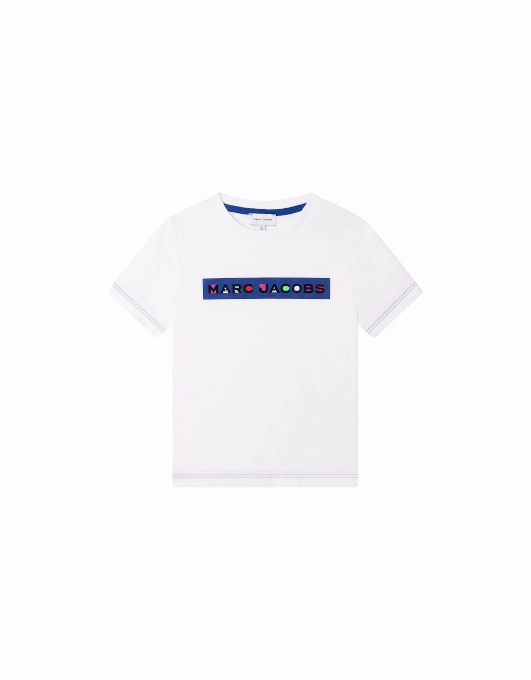 Boys White Multi Colour Logo T-Shirt, 2 of 1