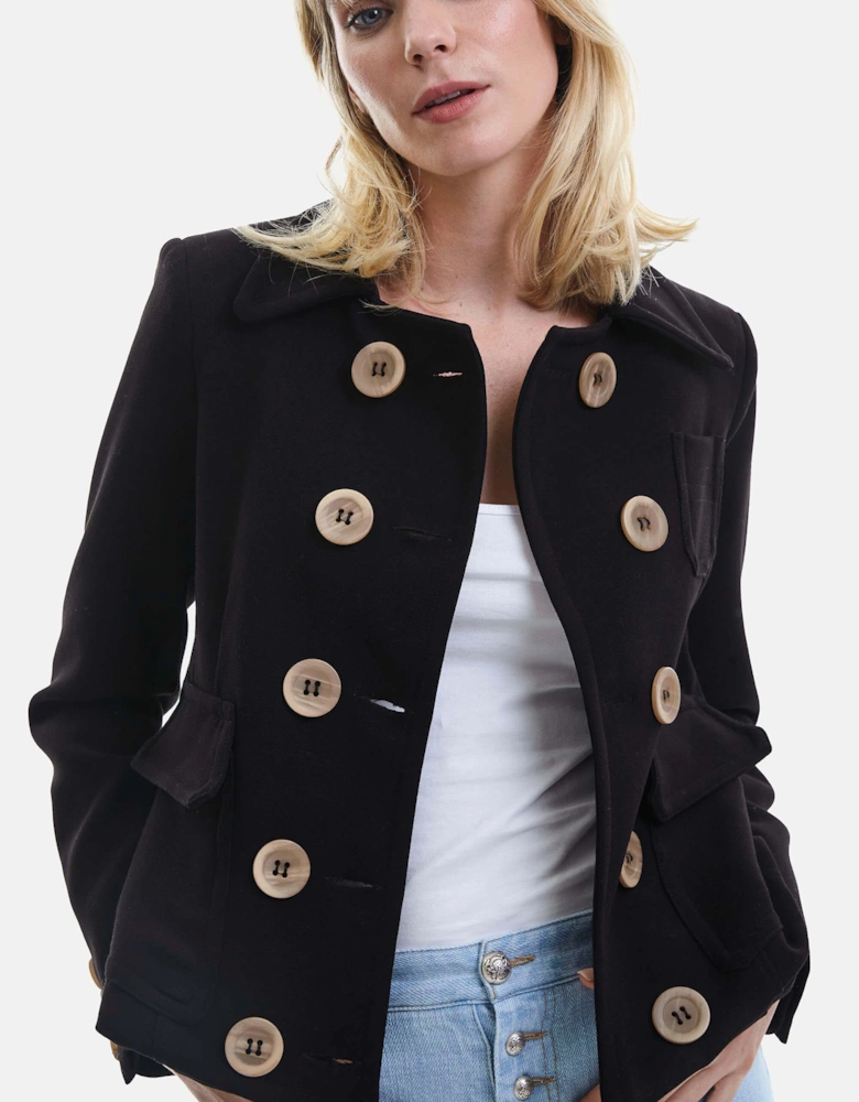 Double Breasted Jacket With Horn Buttons