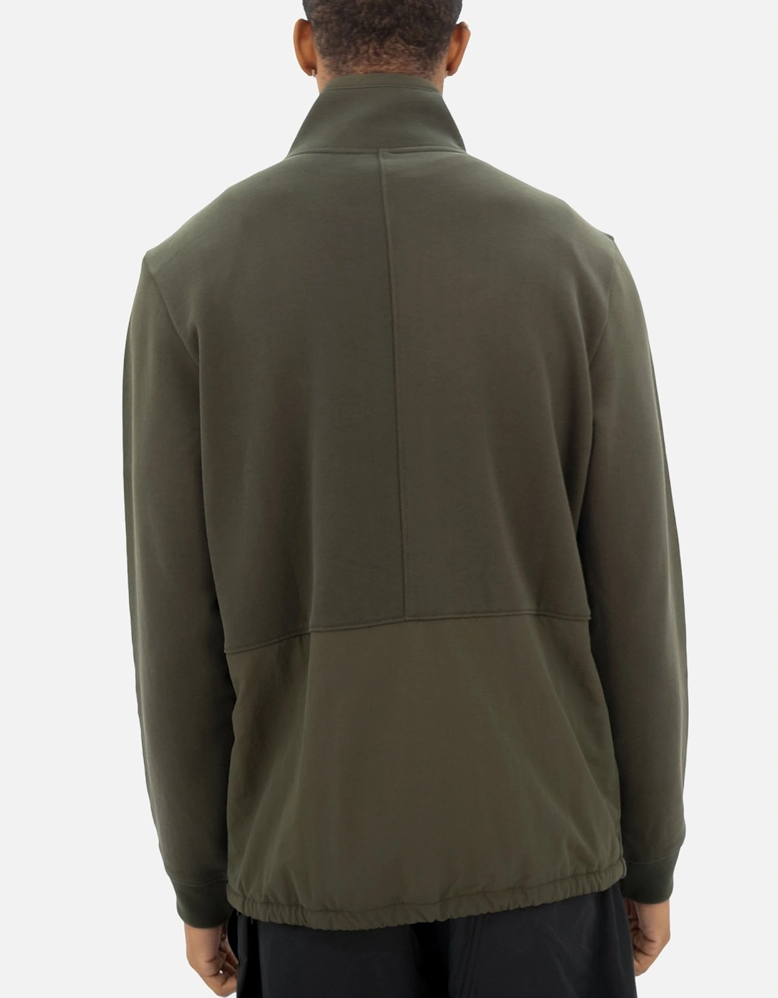 Nylon Pocket Zip khaki Sweatshirt