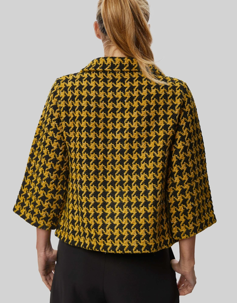 Short Houndstooth Jacket in Yellow-Black