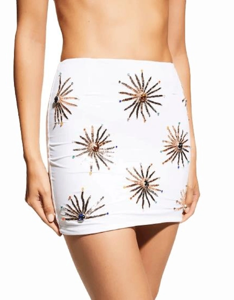 Callie Co-ord Luxe Mini Skirt White