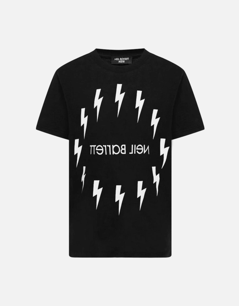 Boys Black Lightning Bolt T-shirt