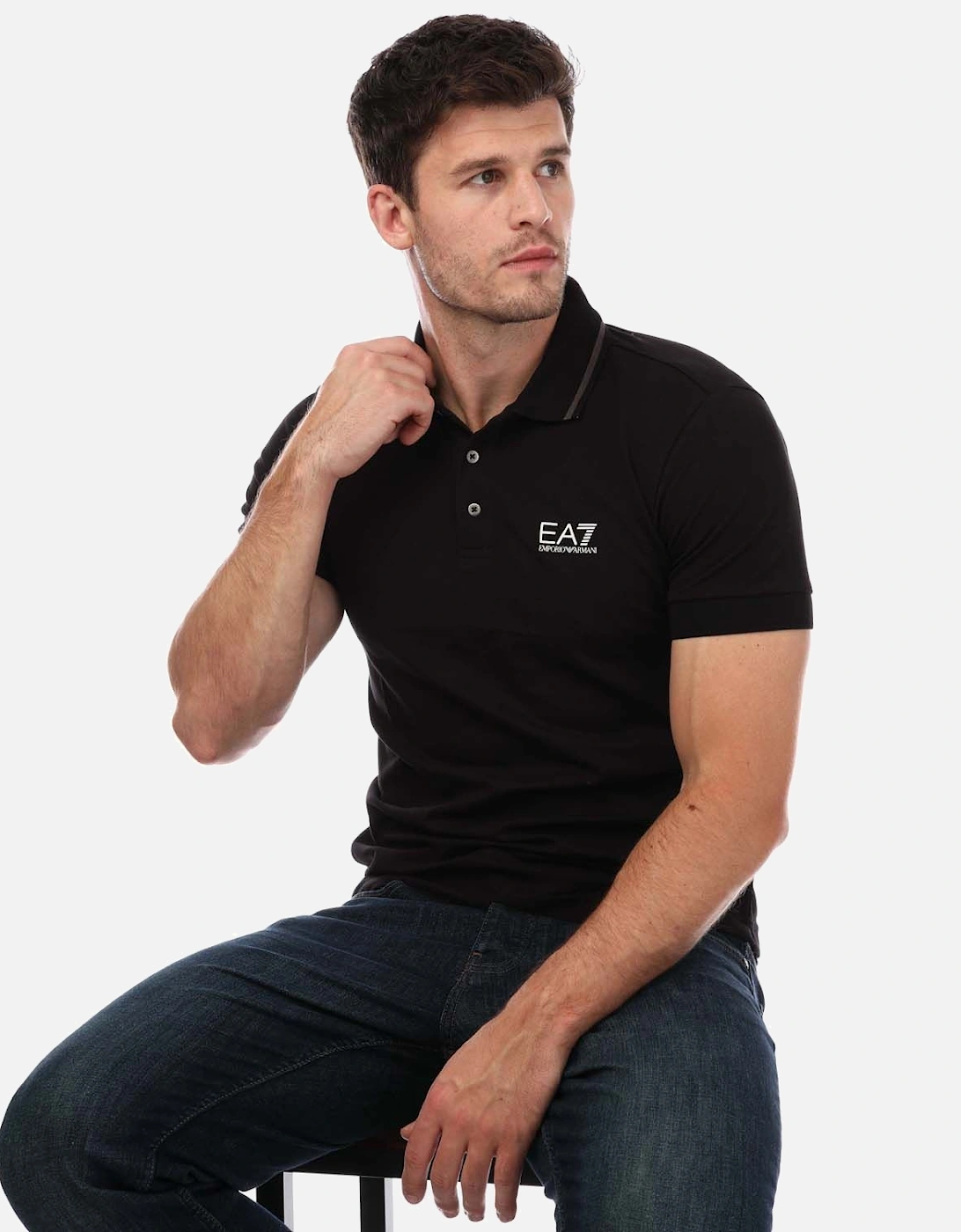 Mens Logo Pique Polo Shirt