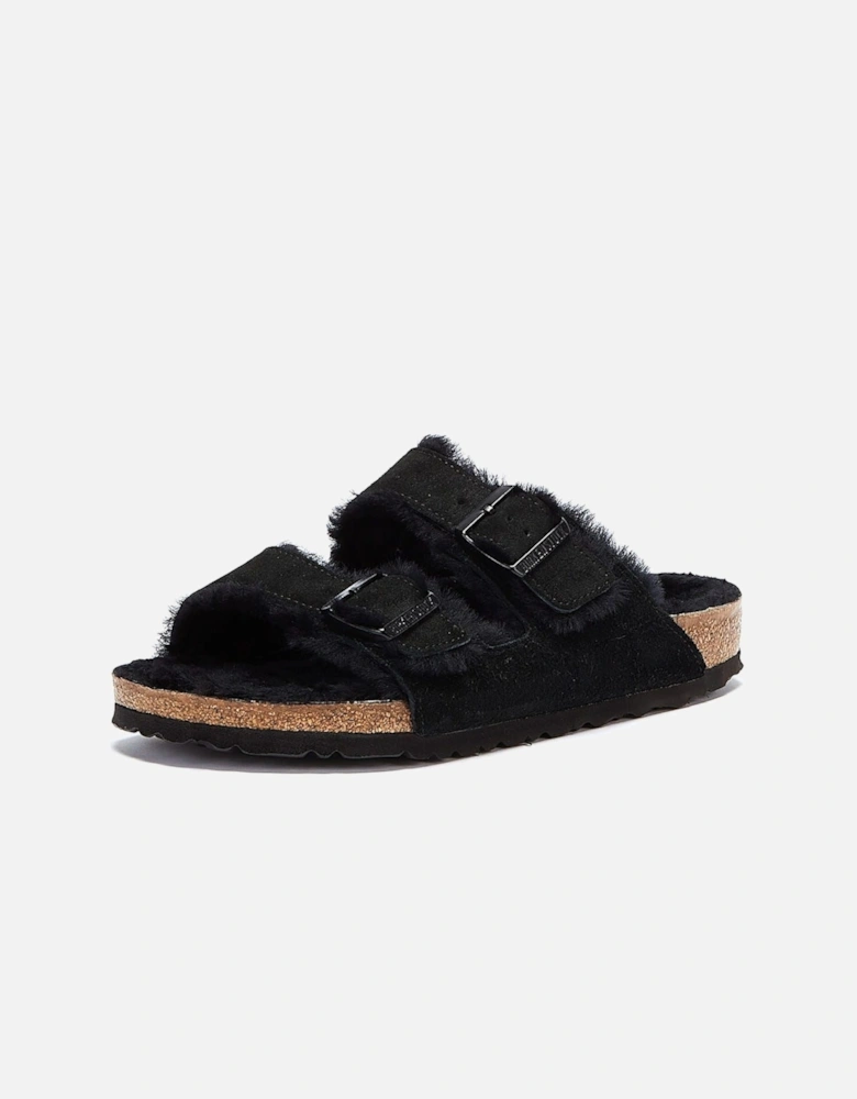 Fur Black Sandals