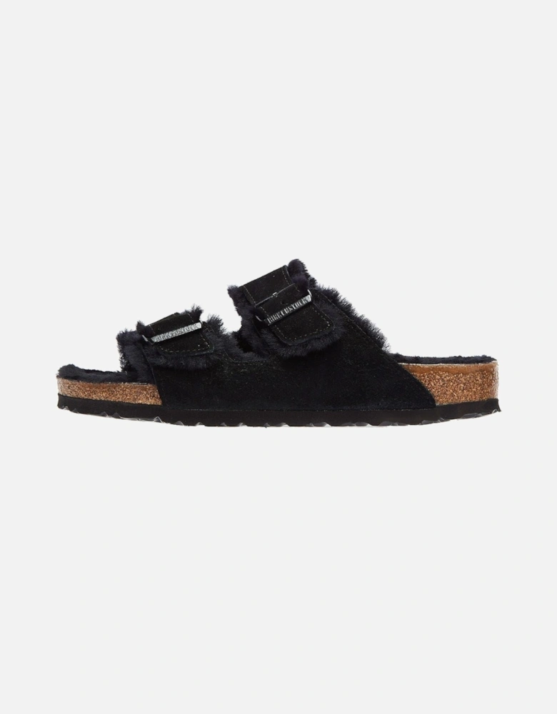 Fur Black Sandals