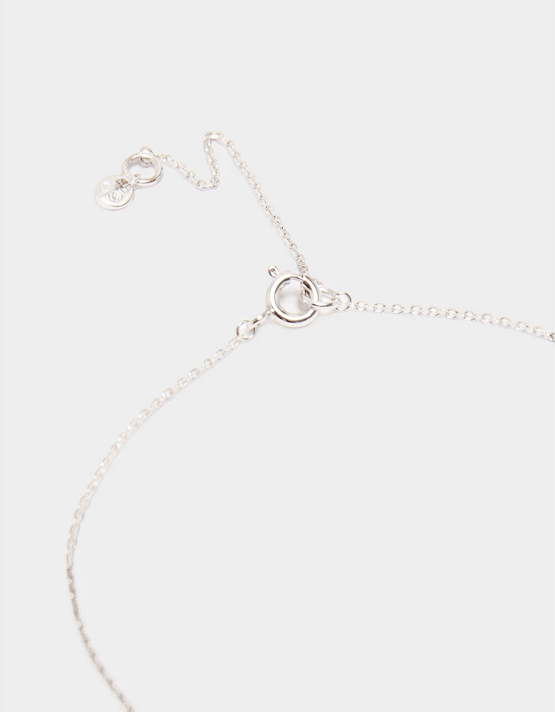 Womens Sterling Silver Heart Logo Necklace
