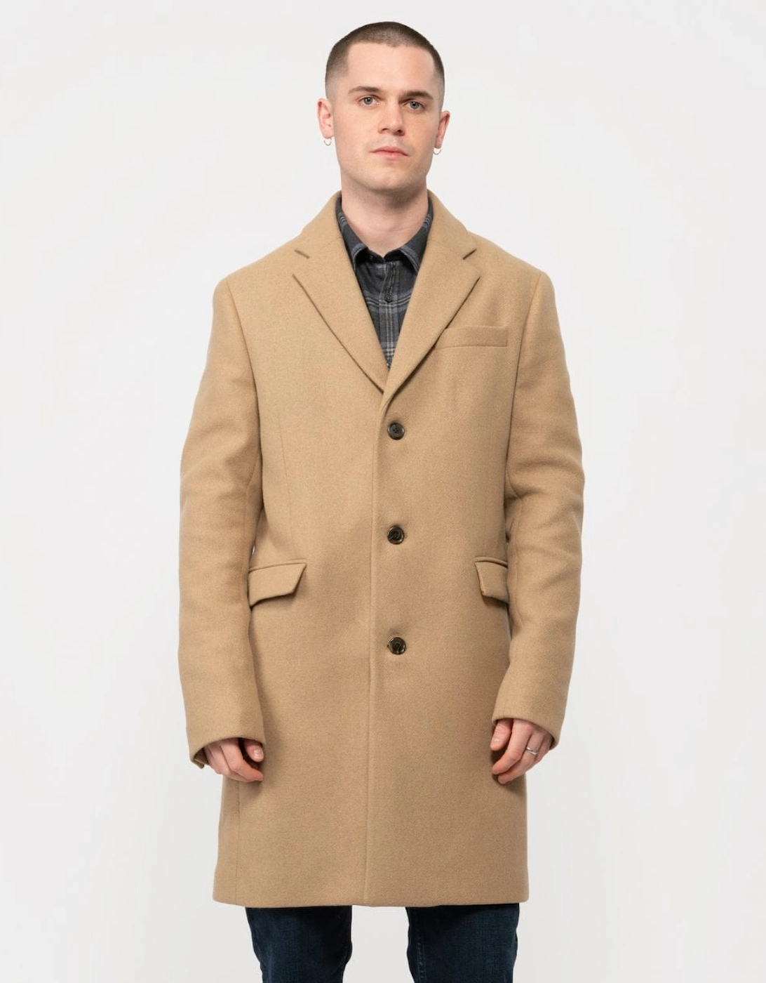 Mens Classic Tailored Fit Wool Topcoat, 6 of 5