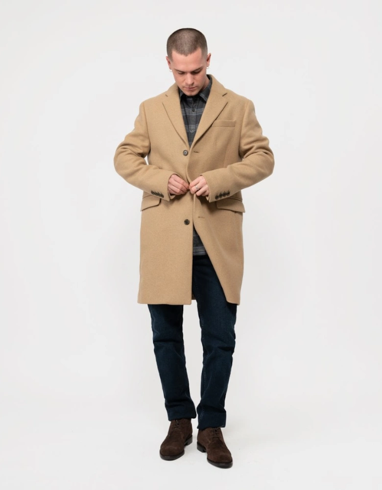 Mens Classic Tailored Fit Wool Topcoat