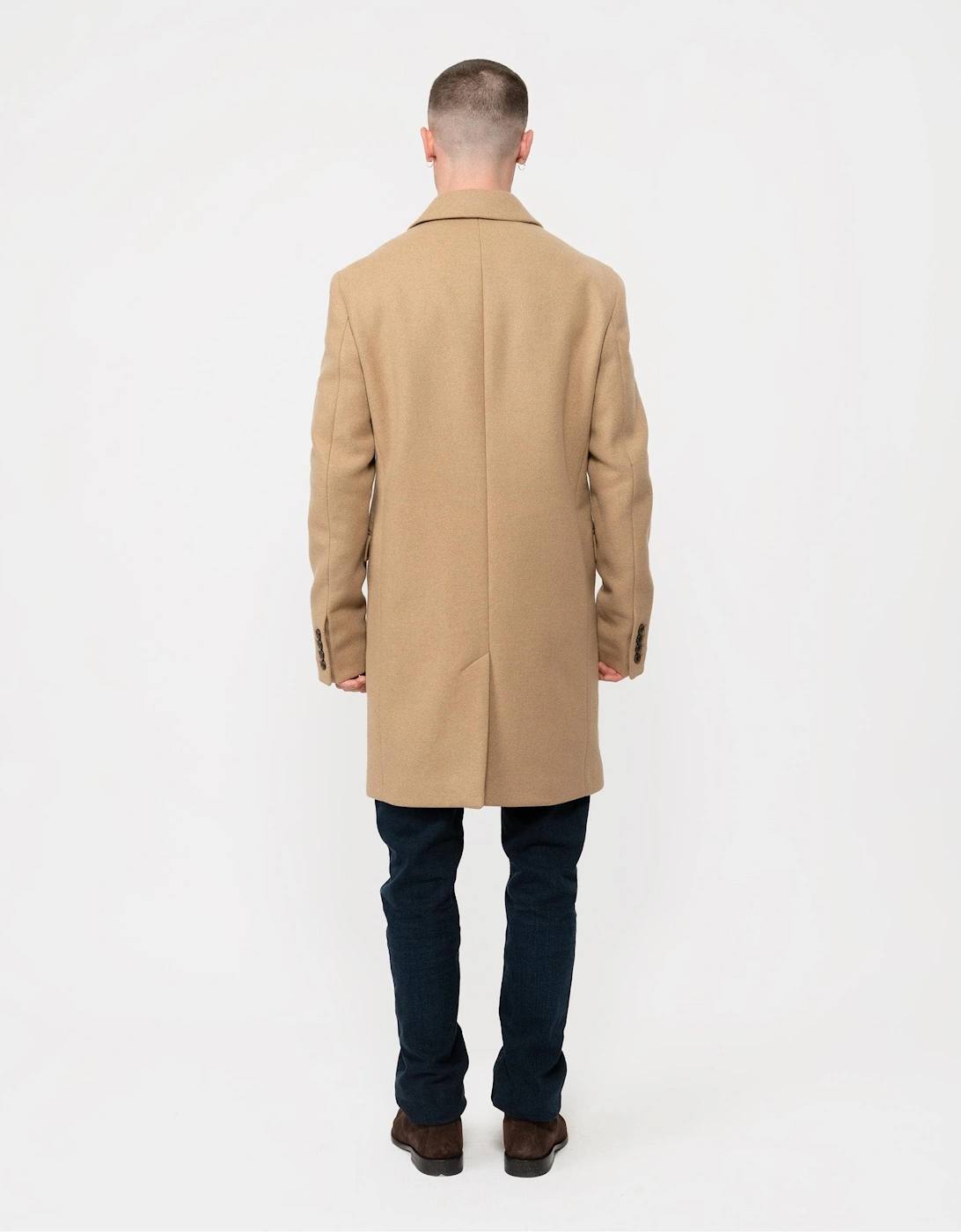 Mens Classic Tailored Fit Wool Topcoat