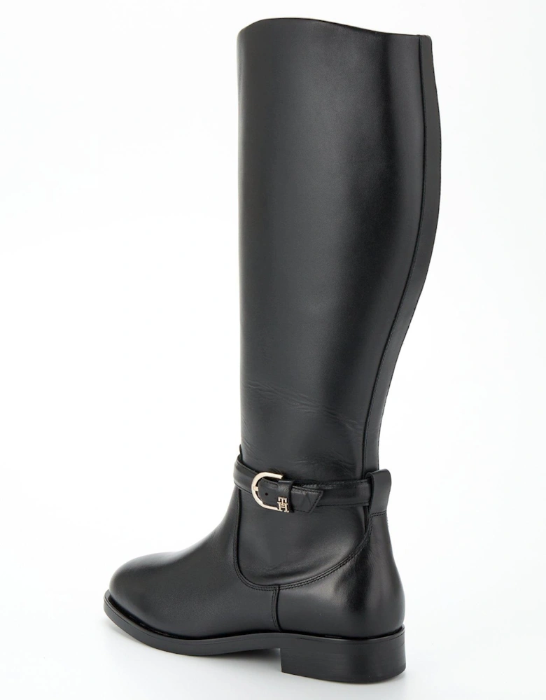 Elevated Essential Leather Long Boot - Black