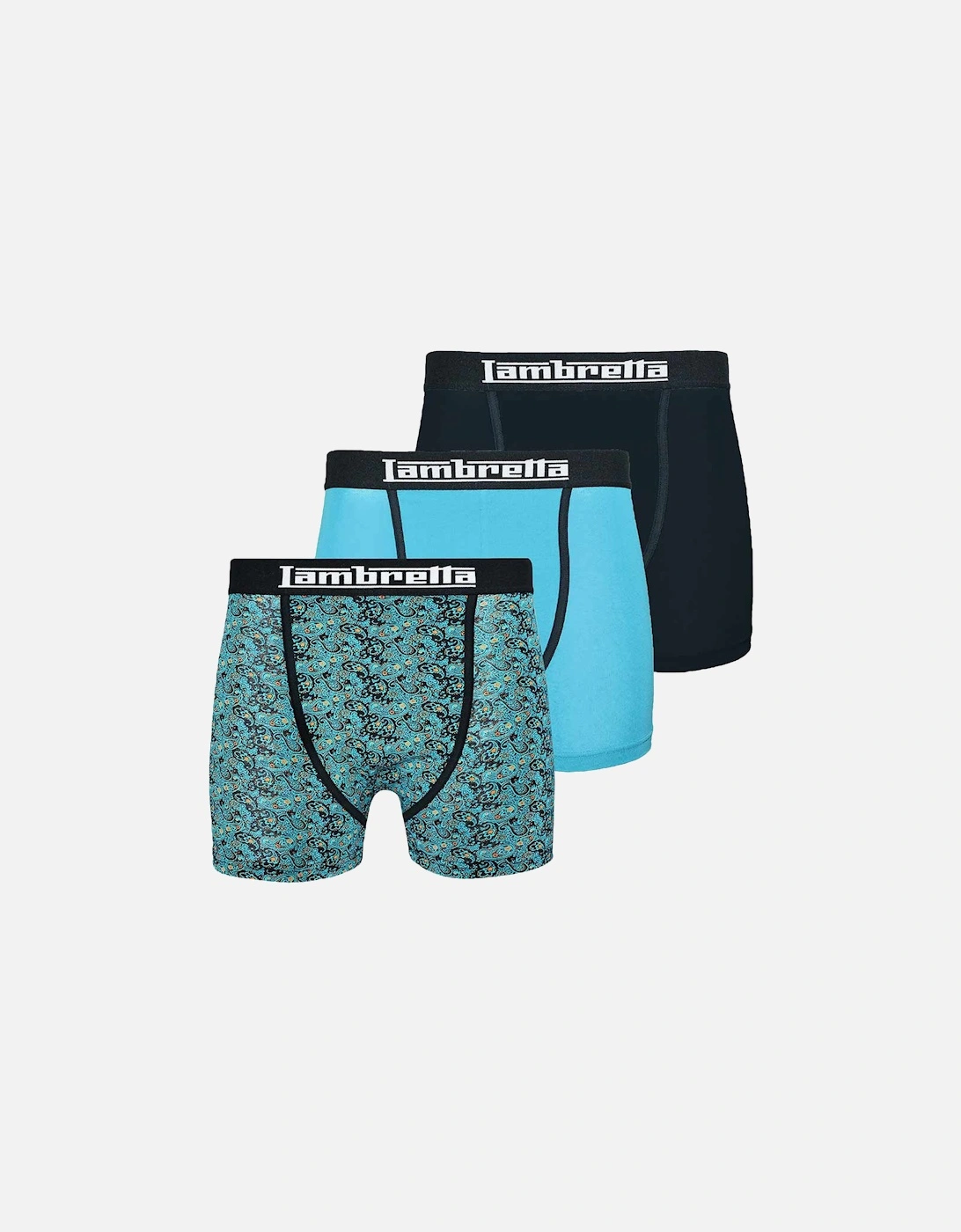 Mens 3 Pack Assorted Cotton Boxer Shorts - Navy, 2 of 1