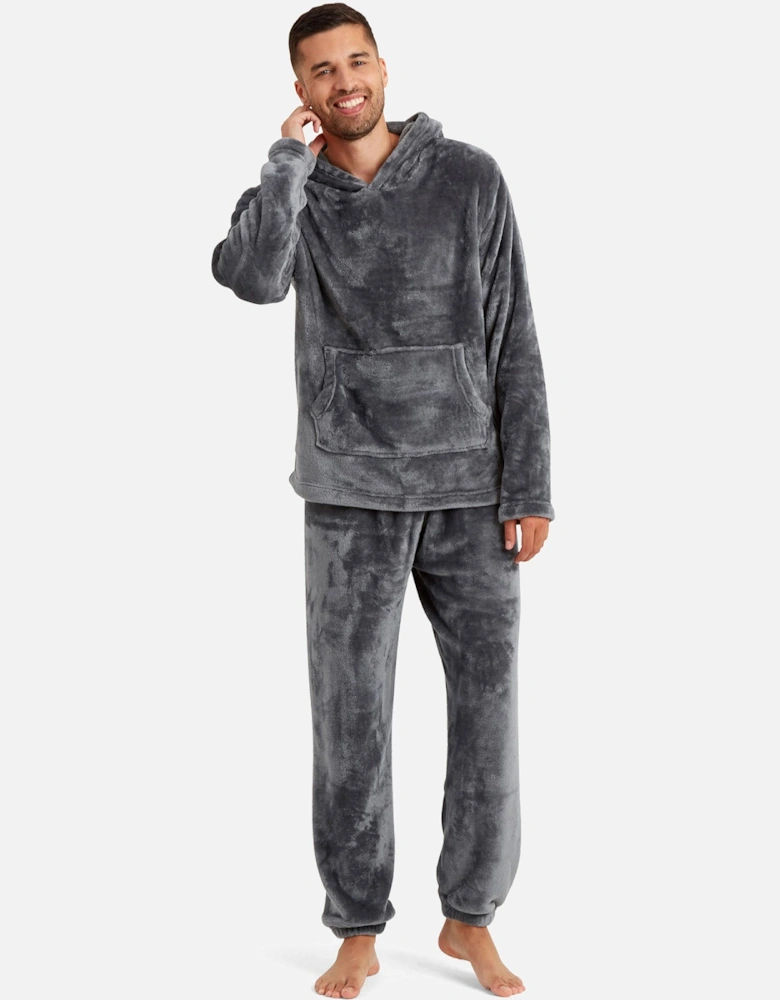 Mens Soft Fleece Hooded Loungewear Set