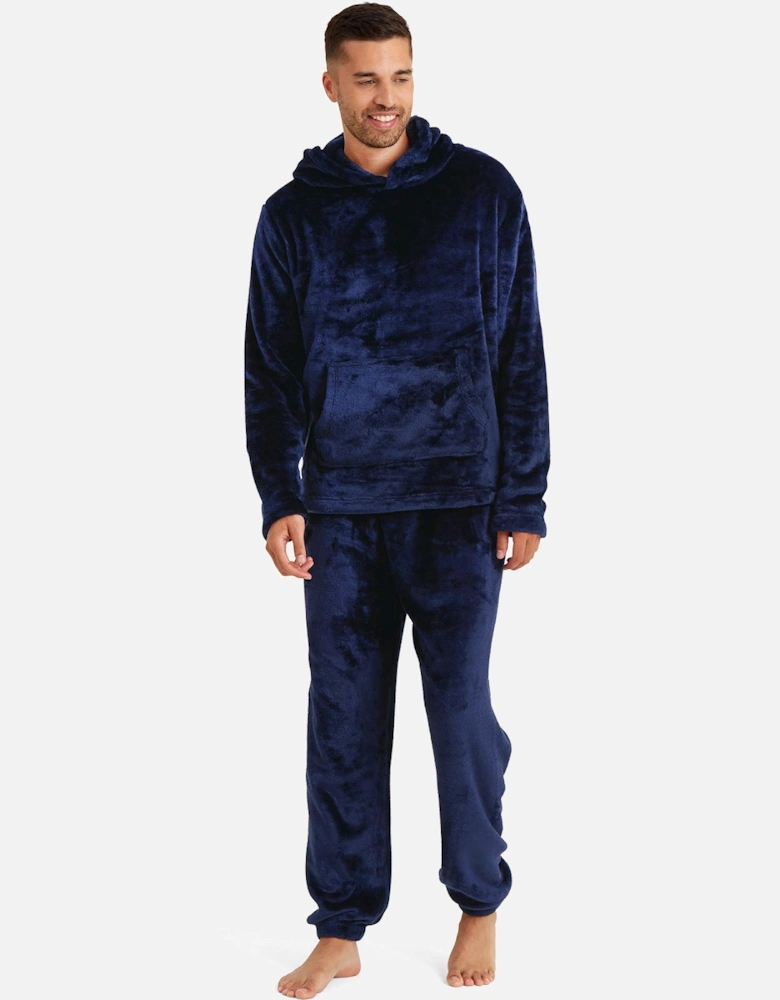 Mens Soft Fleece Hooded Loungewear Set