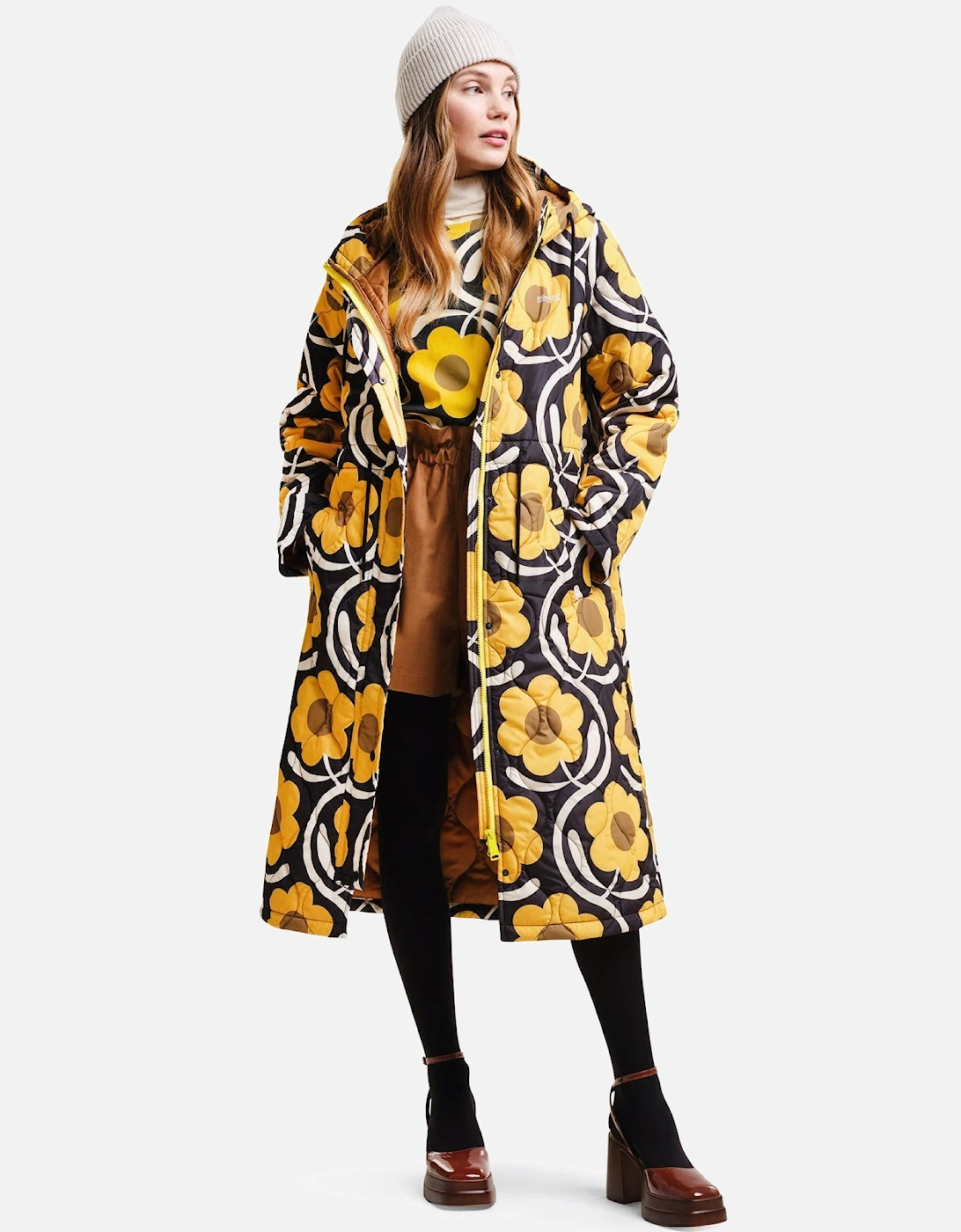 Womens Orla Kiely Longline Quilted Jacket, 2 of 1