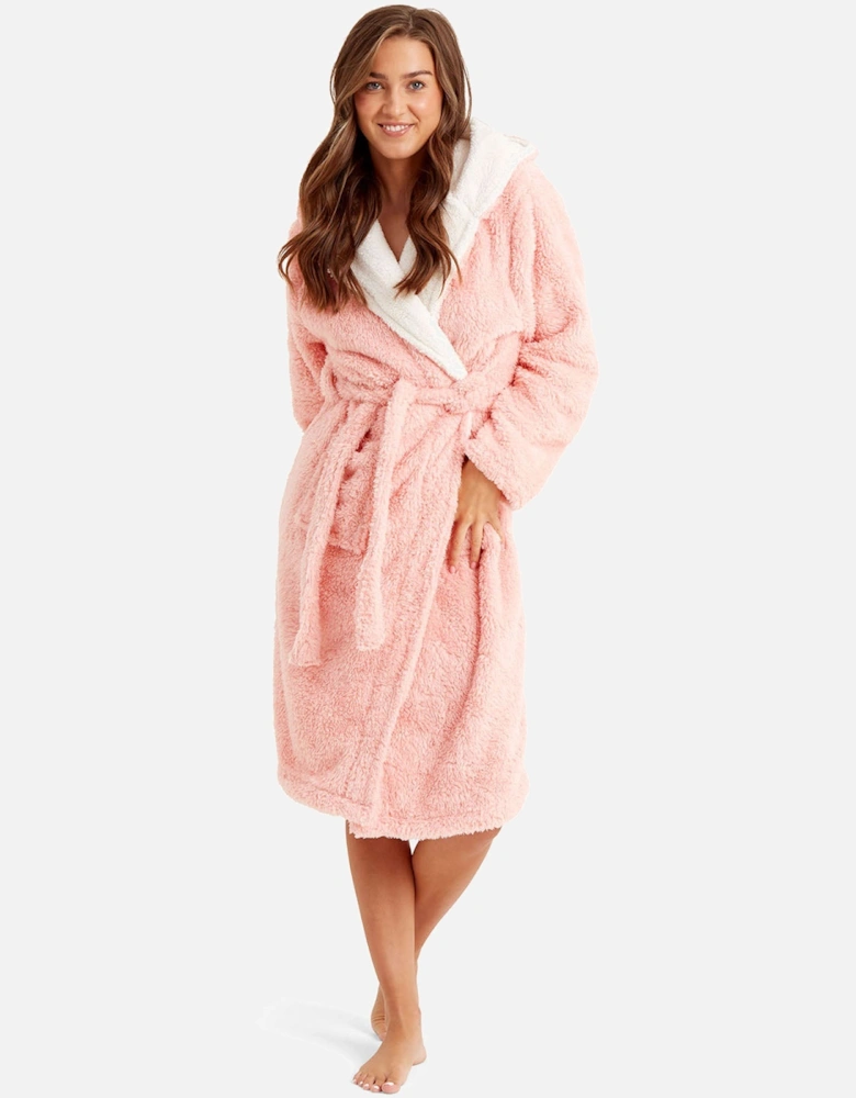 Womens Soft Hooded Dressing Gown