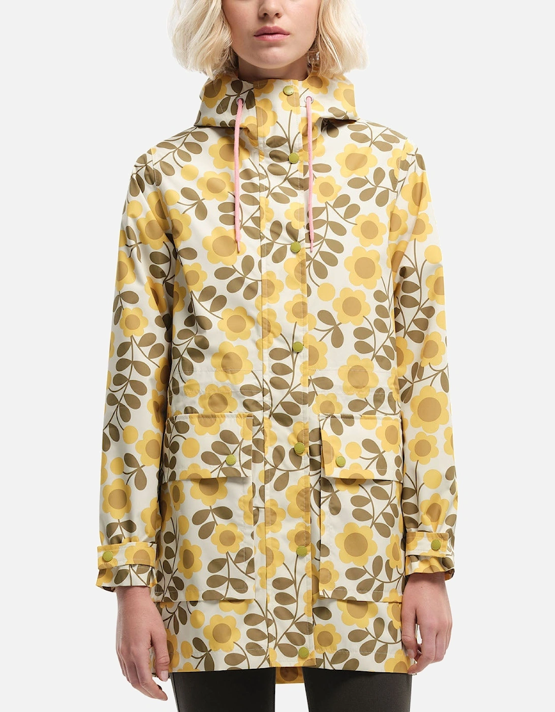 Womens Orla Kiely Long Line Waterproof Rain Jacket Coat, 2 of 1