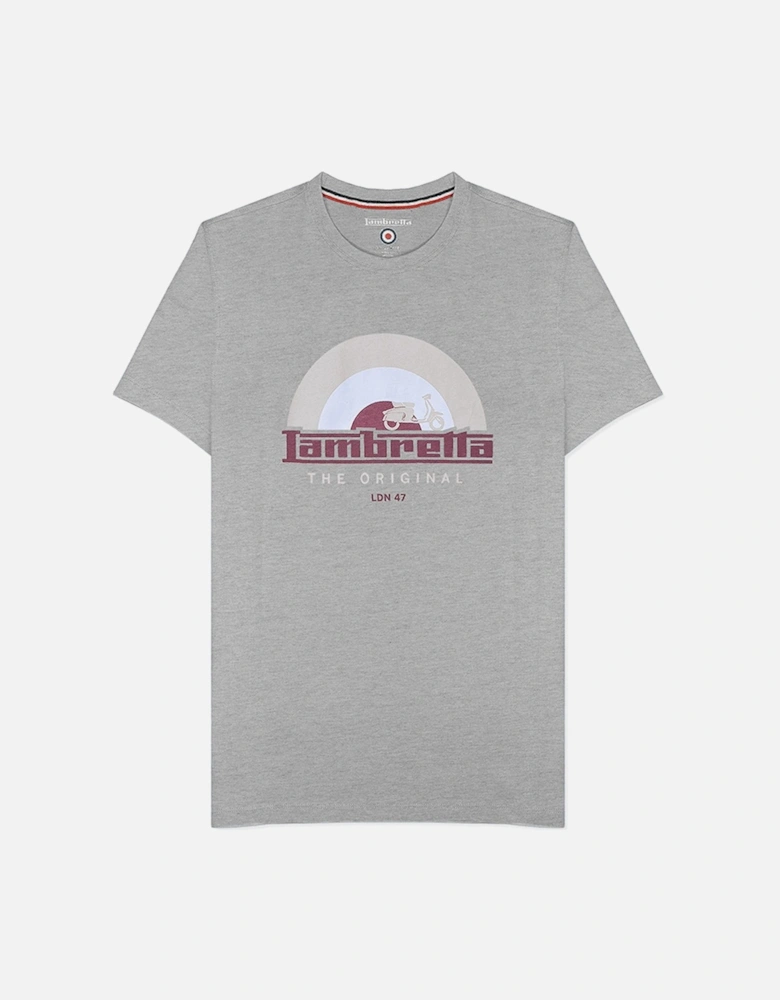 Mens Record Graphic T-Shirt - Grey Marl