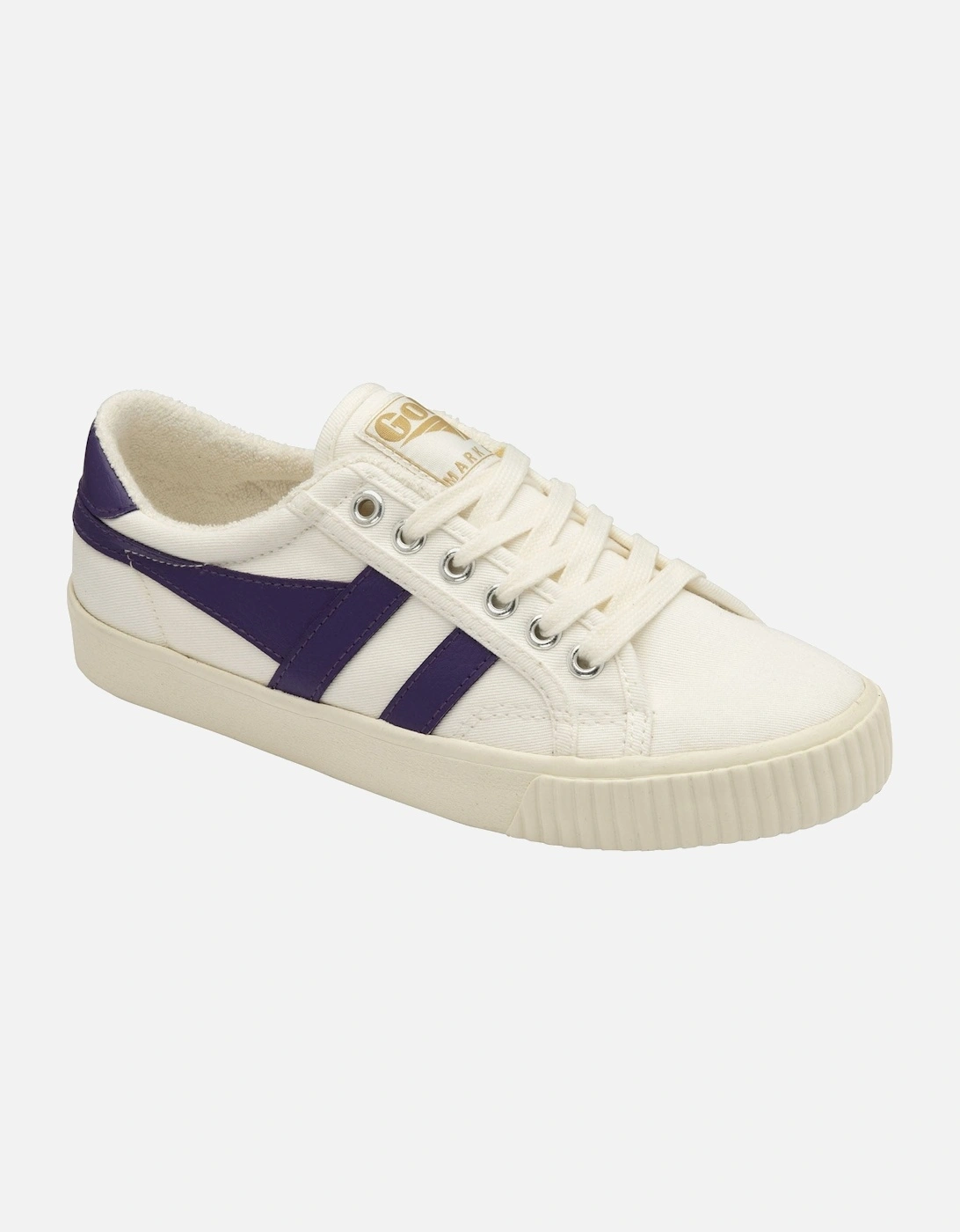 Womens Tennis Mark Cox Classic Trainers - White/Violet, 4 of 3