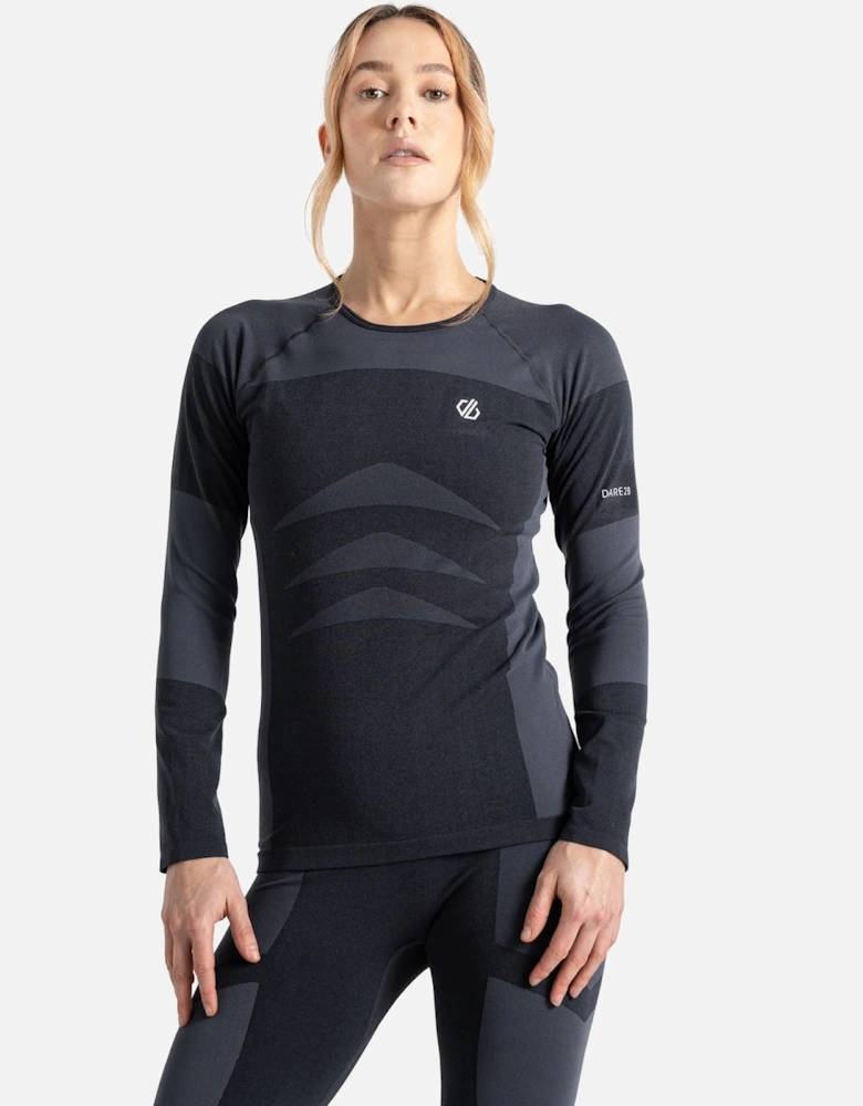 Womens In The Zone Long Sleeve Thermal Baselayer Top - Black