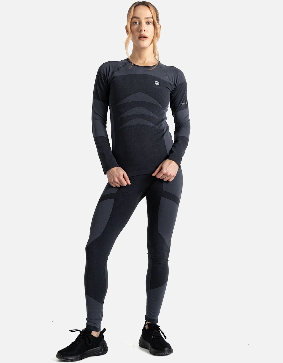 Womens In The Zone T-Shirt Top Bottoms Thermal Baselayer Set - Black, 5 of 4