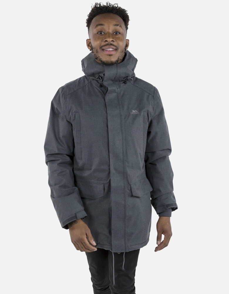 Mens Glover Hooded Waterproof Long Jacket - Grey
