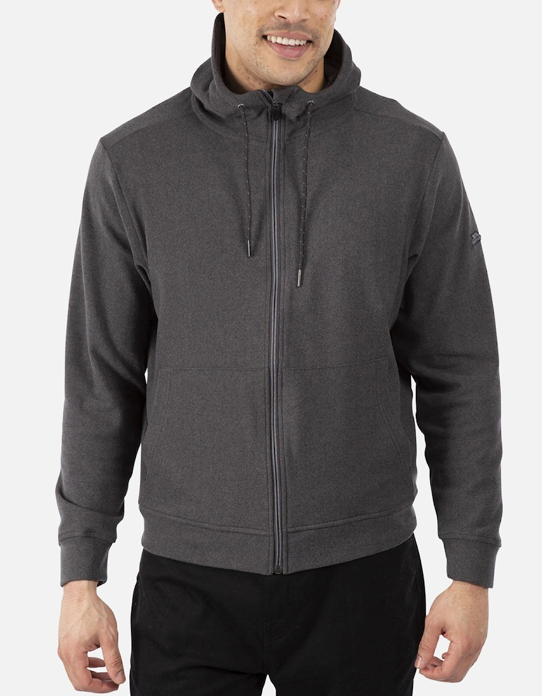 Mens Hackforth Full Zip Fleece Hooded Jacket - Dark Grey, 2 of 1