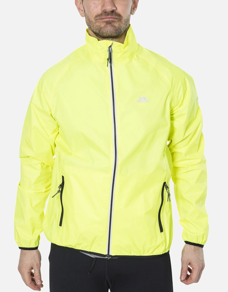 Mens Retract Hi-Vis Reflective Waterproof Packaway Jacket - Yellow