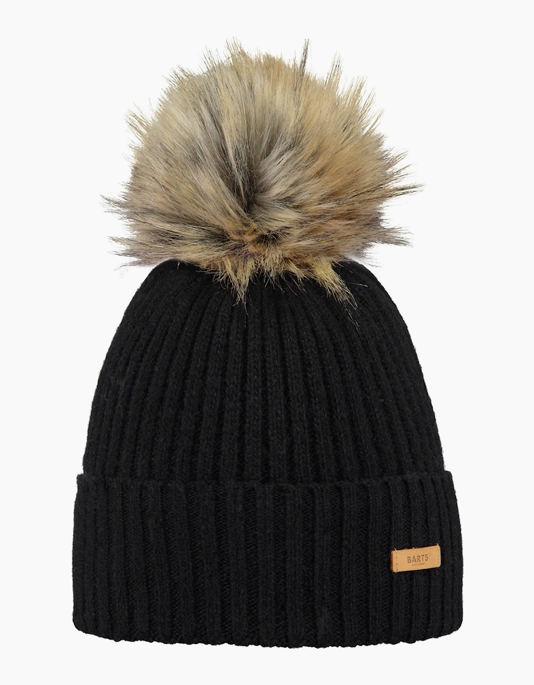 Barts Women's Black Augusti Faux Fur Pom Pom Bobble Hat - - Size: One Size