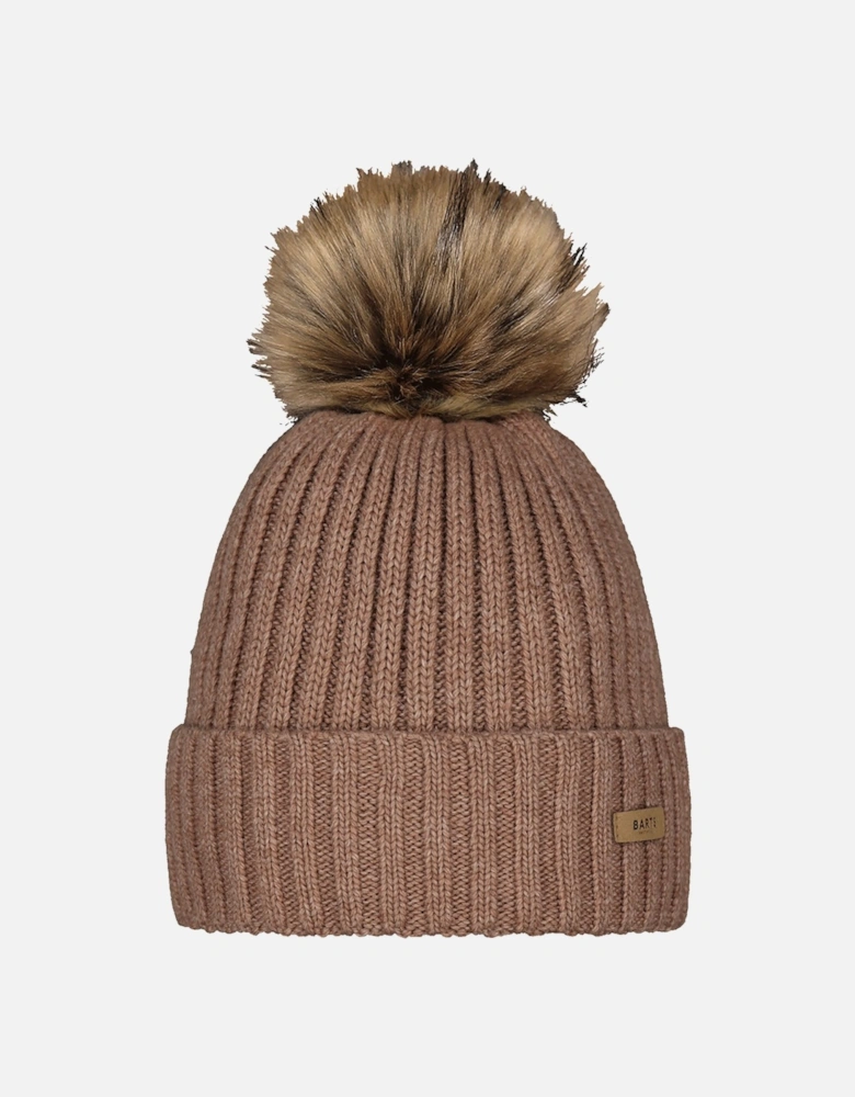 Womens Augusti Faux Fur Pom Pom Bobble Hat